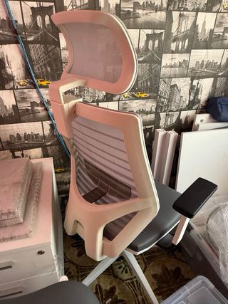 Silla oficina giratoria gris-blanca