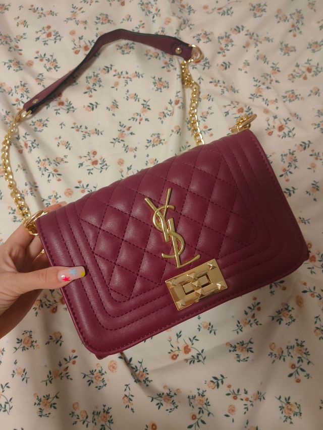 Bolso bandolera acolchado morado