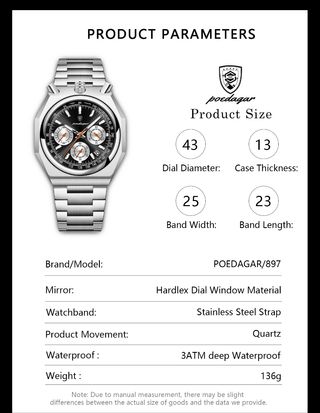 Reloj POEDAGAR cronógrafo