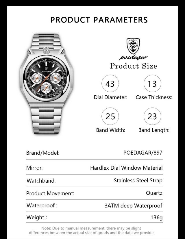 Reloj POEDAGAR cronógrafo