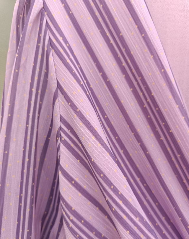 Vestido midi morado a rayas