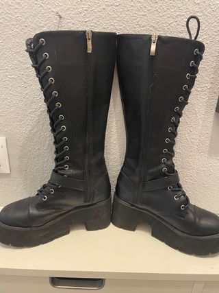Botas altas plataforma negras