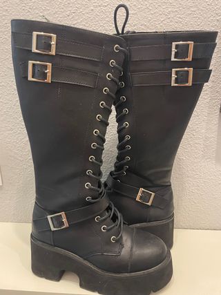 Botas altas plataforma negras