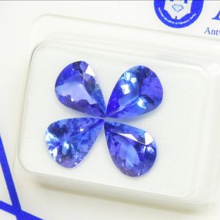 4 Tanzaniti taglio a goccia - 3.44 ct certificata