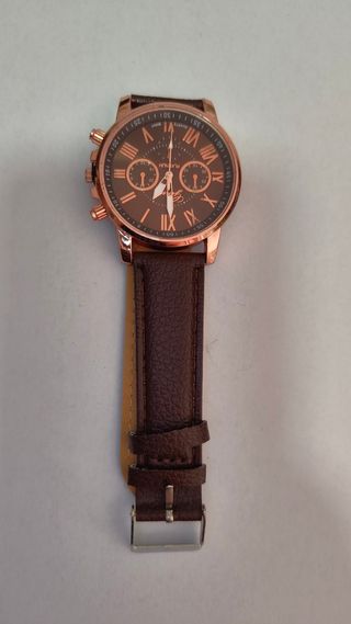 Reloj marrón dorado