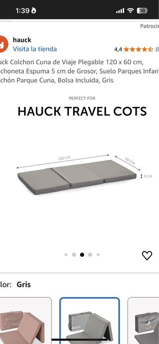 Cuna viaje con colchon Hauck Dream 