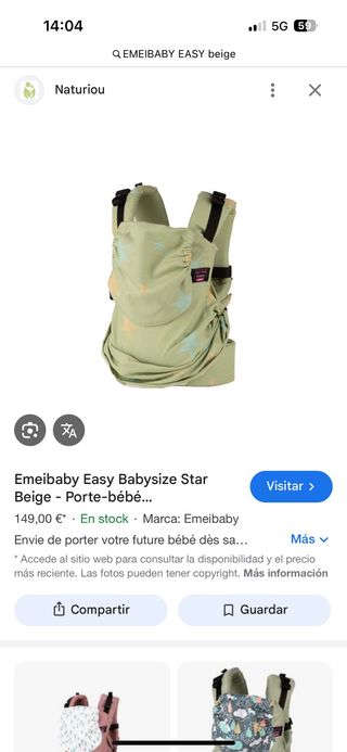 Emeibaby Easy Babisize Star Beige como nueva