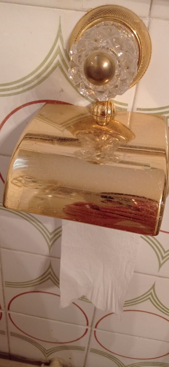 Portarrollos baño dorado metal