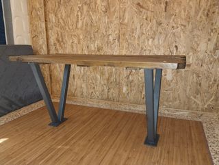 Mesa madera industrial vintage