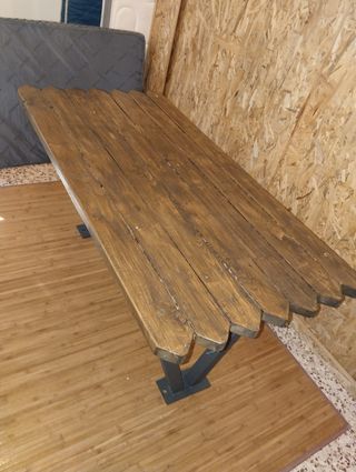 Mesa madera industrial vintage