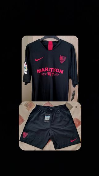 Camiseta y Calzonas adulto negras Sevilla FC