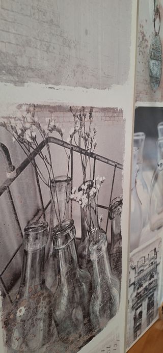 Biombo decorativo de 3 paneles, de doble cara