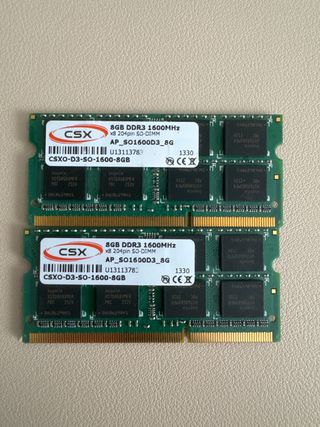 2x RAM CSX 8GB DDR3 1600MHz