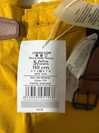 Pantalón corto niño amarillo. Ideal gemelos. Nuevo