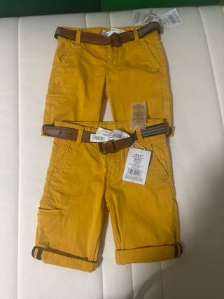 Pantalón corto niño amarillo. Ideal gemelos. Nuevo