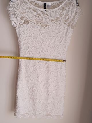 Vestido encaje blanco H&M talla S