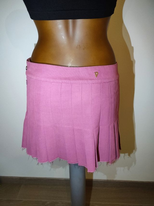 Minigonna plissé rosa Dondup