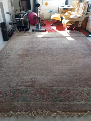 Alfombra lana beige/rosa 2,5x3,1m