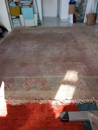 Alfombra lana beige/rosa 2,5x3,1m