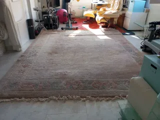 Alfombra lana beige/rosa 2,5x3,1m