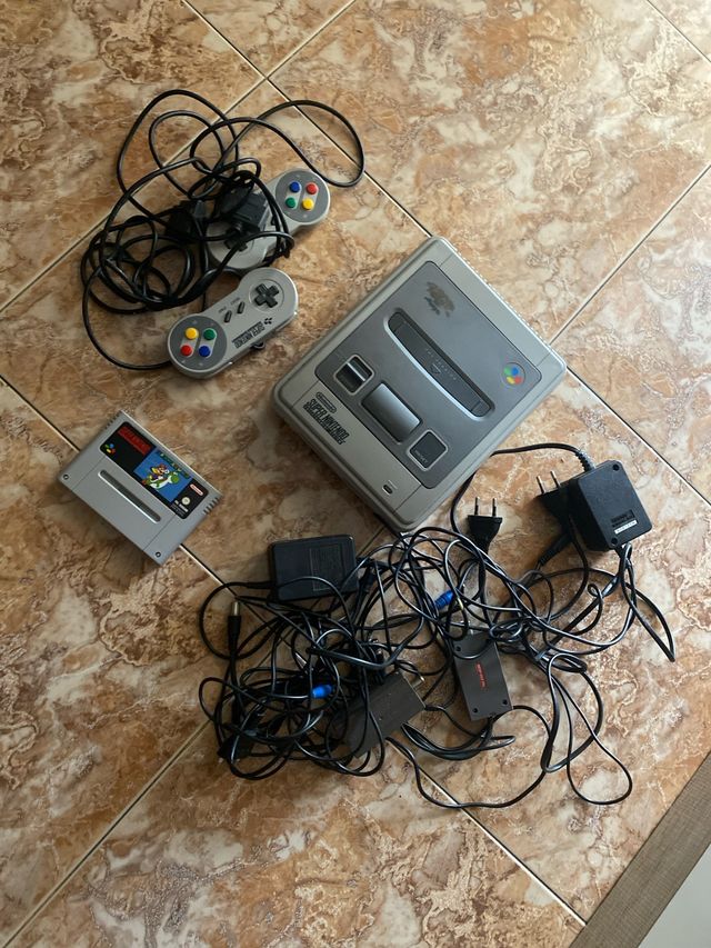 Super Nintendo SNES gris plata