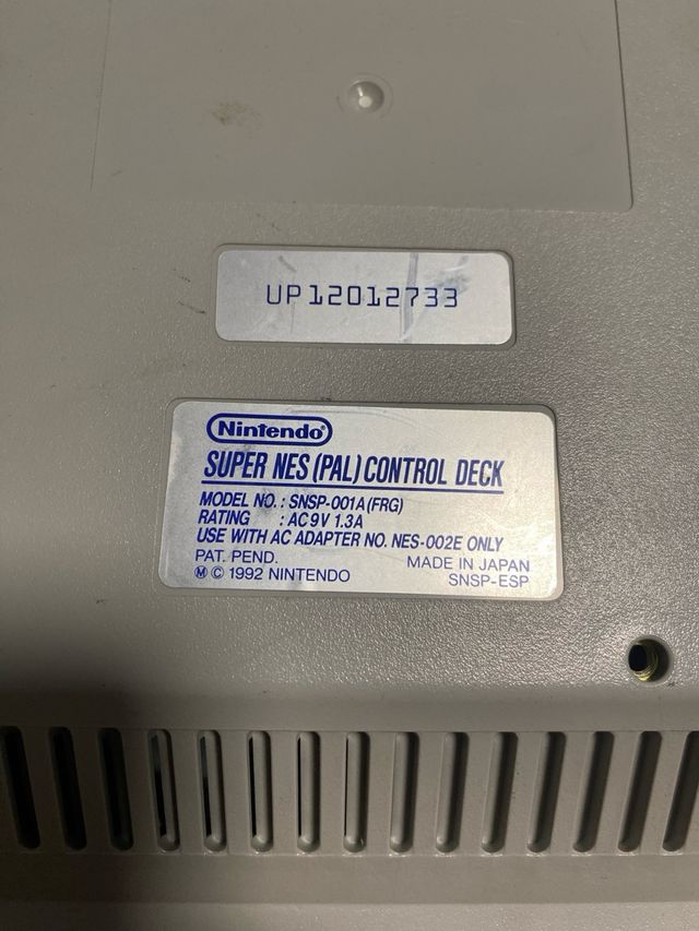 Super Nintendo SNES gris plata