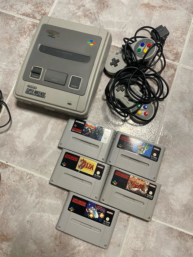 Super Nintendo SNES gris plata