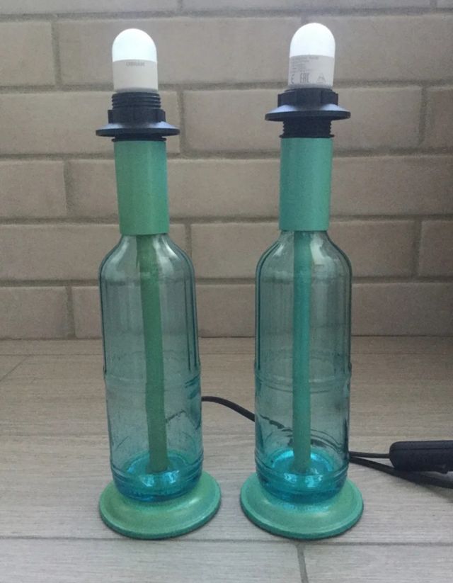 IDEA REGALO. 2 LÁMPARAS ARTESANAL MATERIALES RECIC