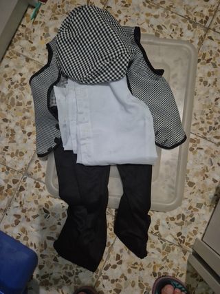 Traje chulapo niño 3 años,blanco y negro