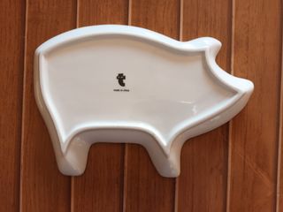 Vassoio Maialino Ceramica Rosso-Bianco