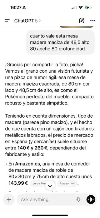 Mesa centro madera maciza pino