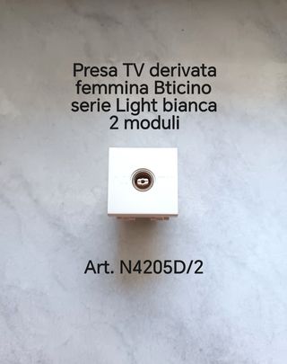 Presa TV derivata Bticino Light bianca 2 moduli