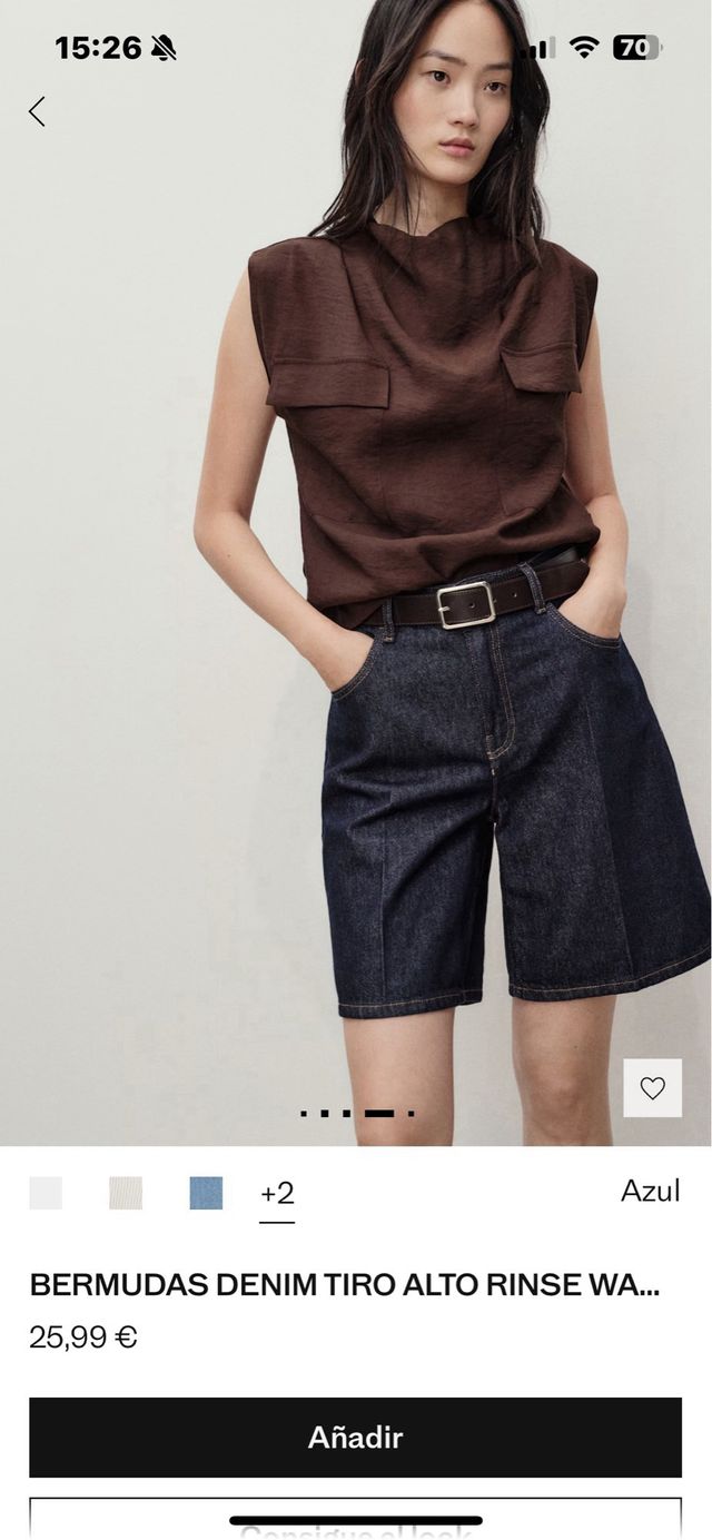 Bermuda vaquera oscura Mango