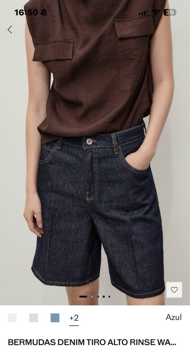 Bermuda vaquera oscura Mango