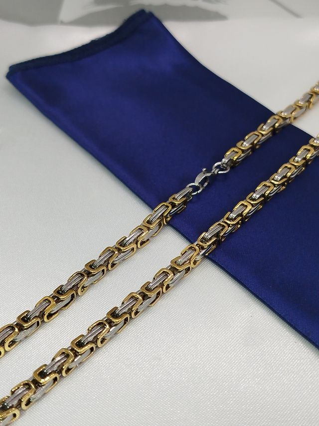 Collar Dragón Acero Inoxidable Dorado-Plateado