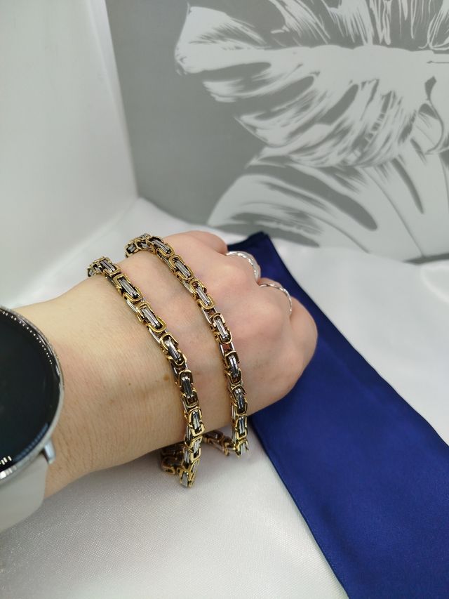 Collar Dragón Acero Inoxidable Dorado-Plateado