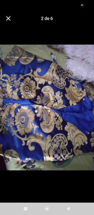 Chaleco azul y dorado