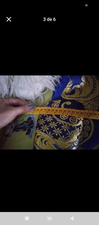 Chaleco azul y dorado