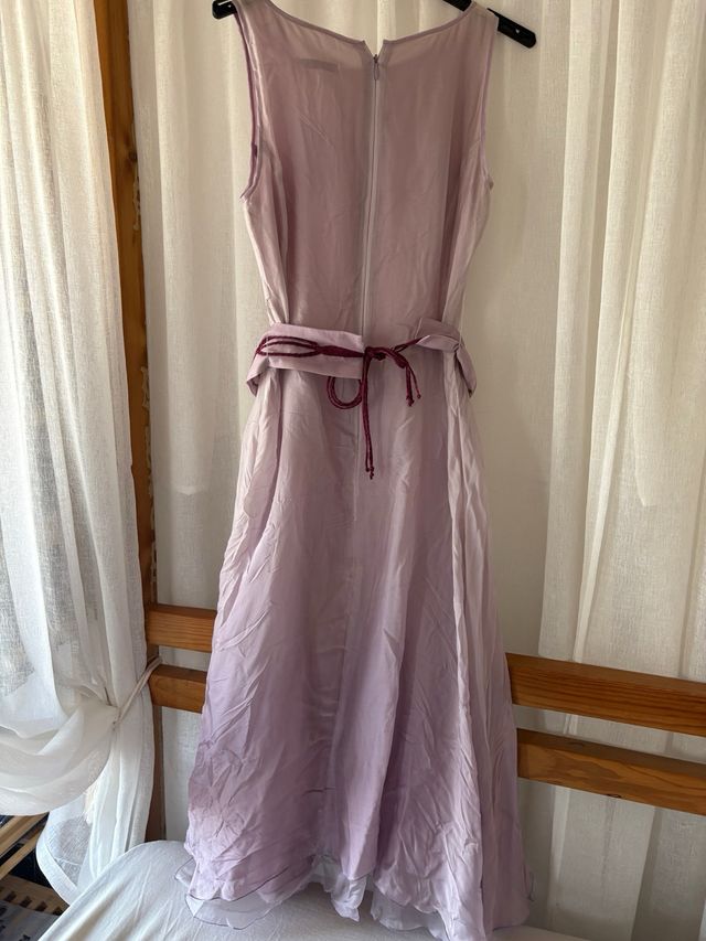 Vestido lila de seda natural 100%