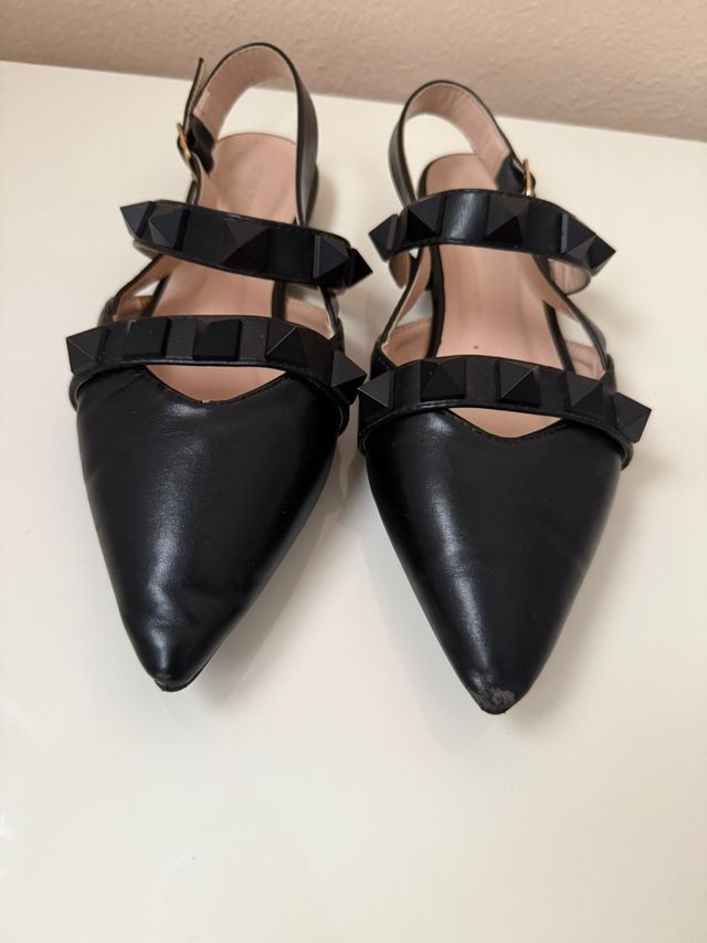 Ballerine nere con borchie - Scarpe punta