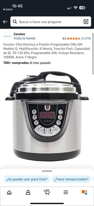 Olla GM Cecotec 6L - Programable