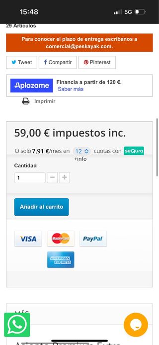 Asiento Kayak Peskayak