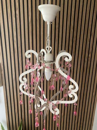 Lámpara techo rosa-blanca