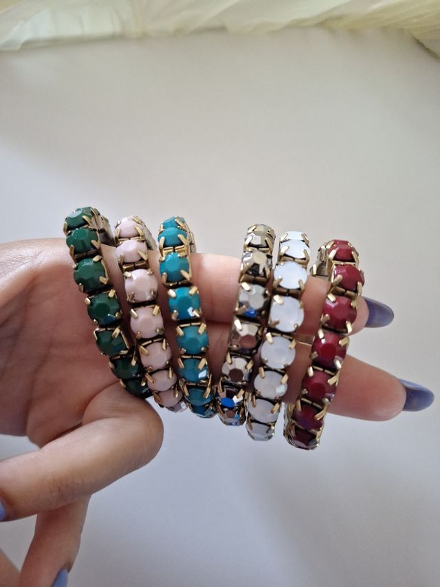 Bracciali strass multicolor - 6pz
