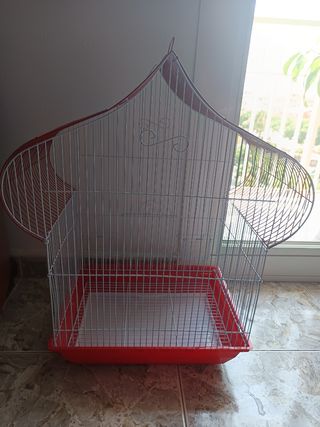 Jaula pajaros roja mediana