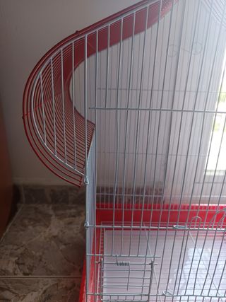 Jaula pajaros roja mediana