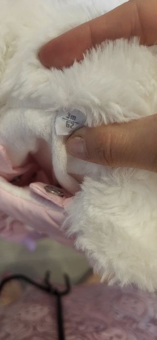 Abrigo bebé niña invierno rosa talla 3 meses(62cm)