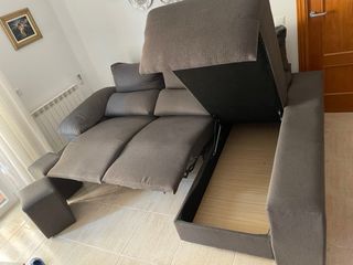 Sofá eléctrico chaise longue 3 plazas gris