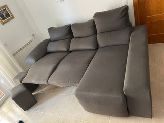 Sofá eléctrico chaise longue 3 plazas gris