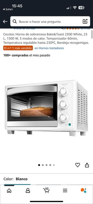 Horno Cecotec Bake&Toast 2300